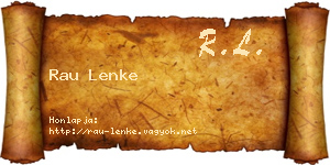 Rau Lenke névjegykártya